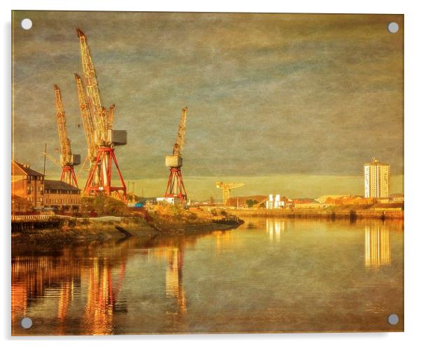 Shipbuilding on the River Clyde Acrylic by Tylie Duff Photo Art