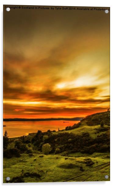 Scottish Sunset at Largs Acrylic by Tylie Duff Photo Art
