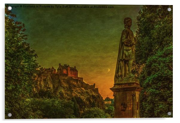 Edinburgh Castle from Princess Street Acrylic by Tylie Duff Photo Art