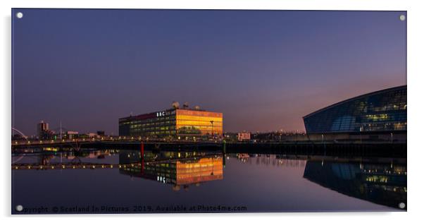BBC HQ and Millennium Bridge, Pacific Quay,Glasgow Acrylic by Tylie Duff Photo Art