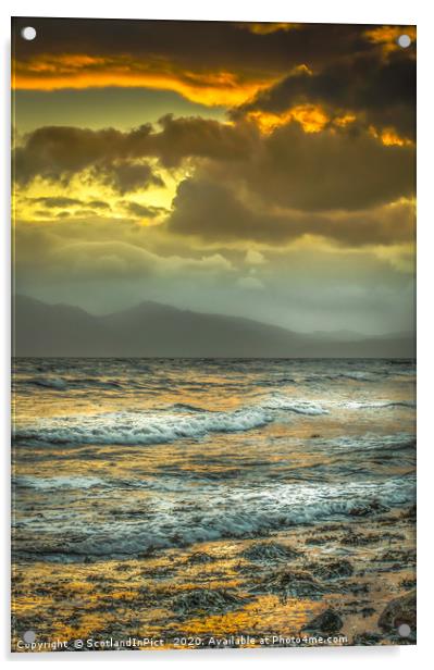 Arran Sunset From Seamill Beach Acrylic by Tylie Duff Photo Art