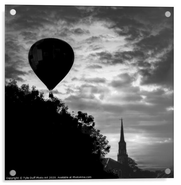 Hot Air Balloon Silhouette Acrylic by Tylie Duff Photo Art