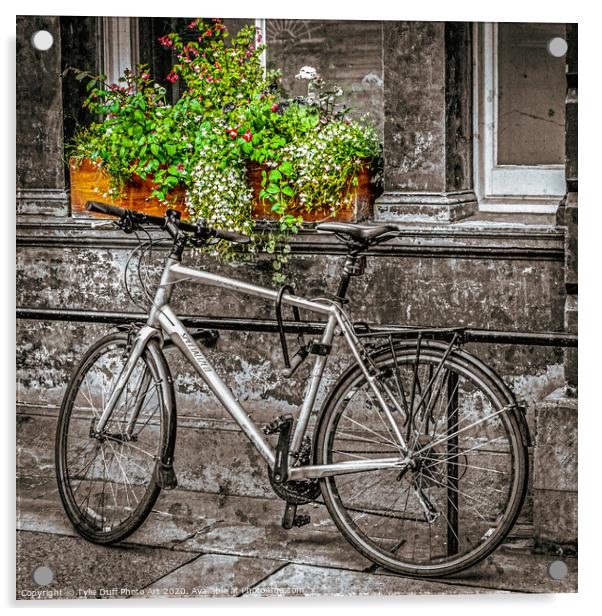 Bicycle In Edinburgh Old Town Acrylic by Tylie Duff Photo Art