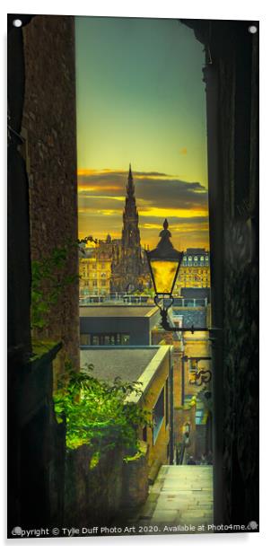 Edinburgh Print - View From The Royal Mile Acrylic by Tylie Duff Photo Art
