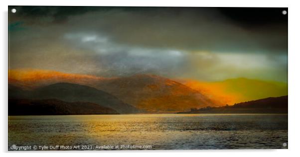 Sunset On Loch Broom In The Scottish Highlands Acrylic by Tylie Duff Photo Art