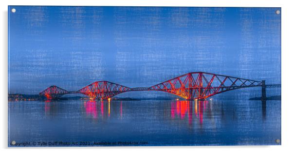 Forth Rail Bridge Scotland  Acrylic by Tylie Duff Photo Art