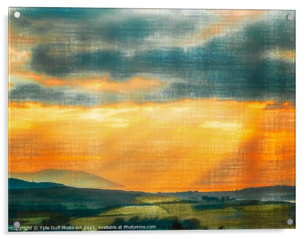 Sunset over Cumbrae From Largs Acrylic by Tylie Duff Photo Art