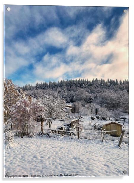 Winter Scene Acrylic by Philip Teale