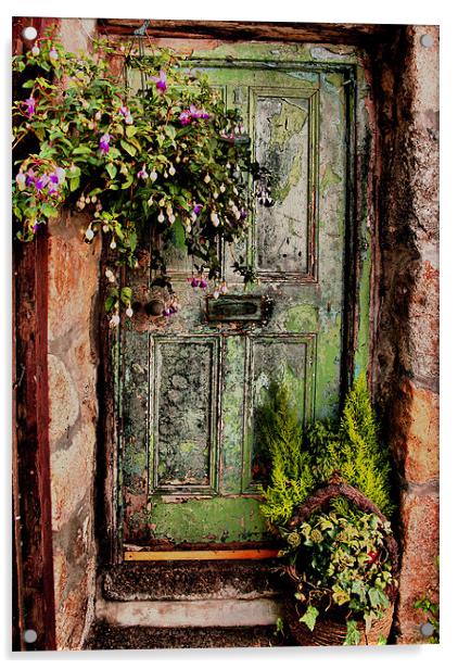 Green Door, Virgin Street, St Ives, Cornwall Acrylic by Brian Pierce