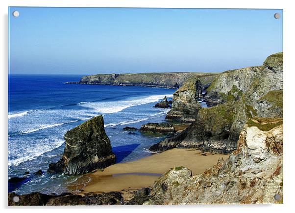 Bedruthan Steps Acrylic by Brian Pierce