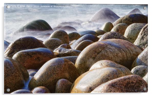 Rocks. Porth Nanven Acrylic by Brian Pierce