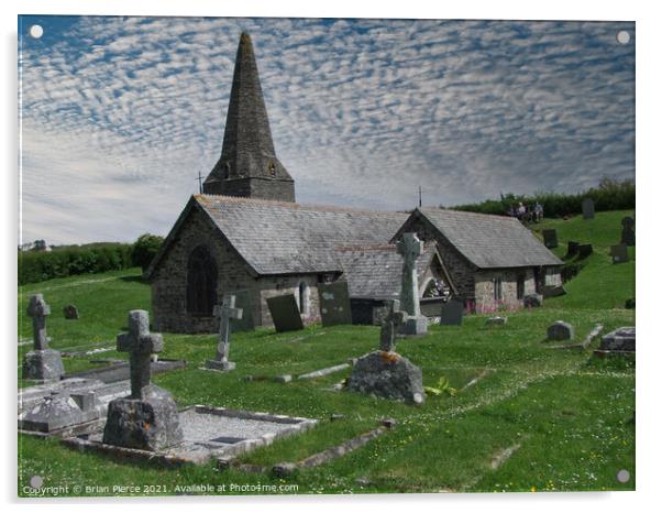 St Enadoc Church,  Trebetherick, Cornwall  Acrylic by Brian Pierce