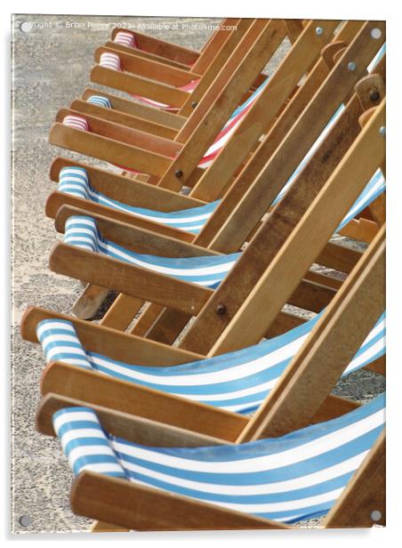 Deck Chairs at St Ives, Cornwall Acrylic by Brian Pierce