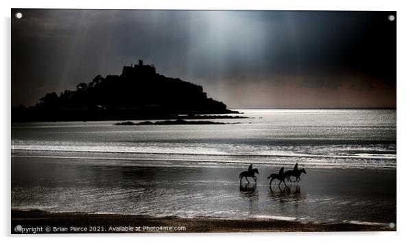 Evening Ride, St Michael's Mount, Cornwall Acrylic by Brian Pierce