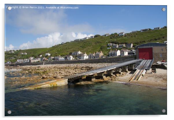 Sennen Cove Lifeboat Station, Cornwall Acrylic by Brian Pierce