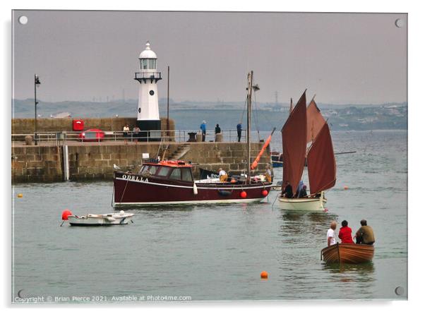 Red Sails at St Ives, Cornwall Acrylic by Brian Pierce