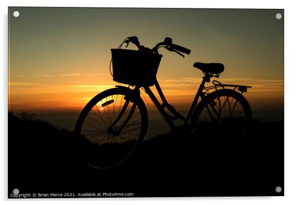 Bike at Sunset  Acrylic by Brian Pierce