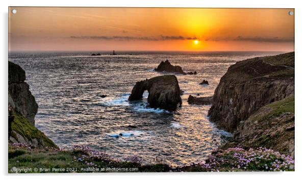Sunset at Land's End, Cornwall  Acrylic by Brian Pierce