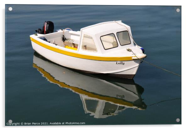 Boat and its reflection  Acrylic by Brian Pierce