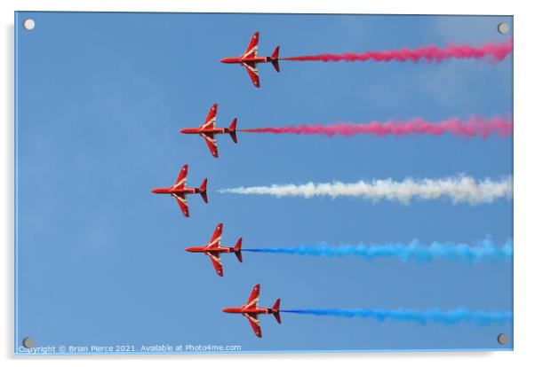 Red Arrows over Falmouth Acrylic by Brian Pierce