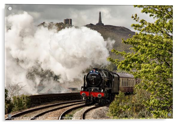 Steam Locomotive approaching Redruth, Cornwall Acrylic by Brian Pierce