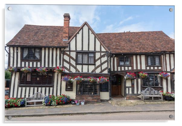 The Bell Inn, Kersey Acrylic by Graham Custance