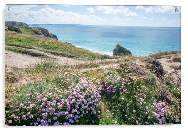 Bedruthan Steps, Cornwall Acrylic by Graham Custance