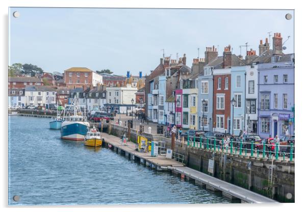 A Vibrant Summer Scene in Weymouth Harbour Acrylic by Graham Custance