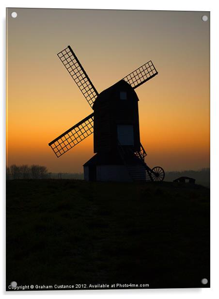 Windmill Silhouette Acrylic by Graham Custance