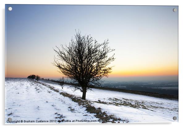 Winter Sunset Acrylic by Graham Custance