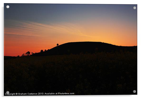 Ivinghoe Beacon Silhouette Acrylic by Graham Custance