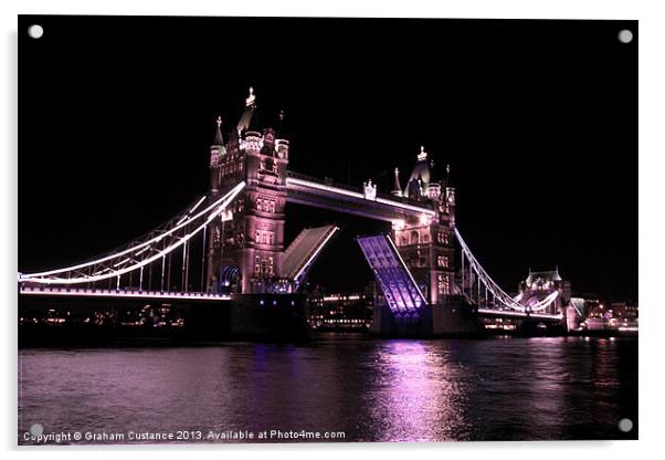 Tower Bridge at night Acrylic by Graham Custance
