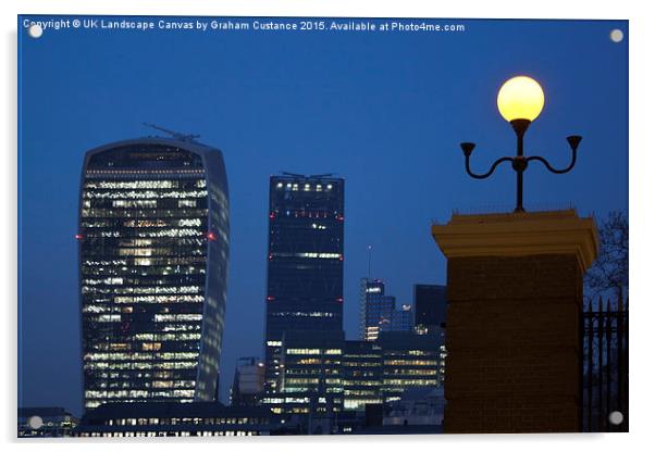  London Skyline at Night Acrylic by Graham Custance