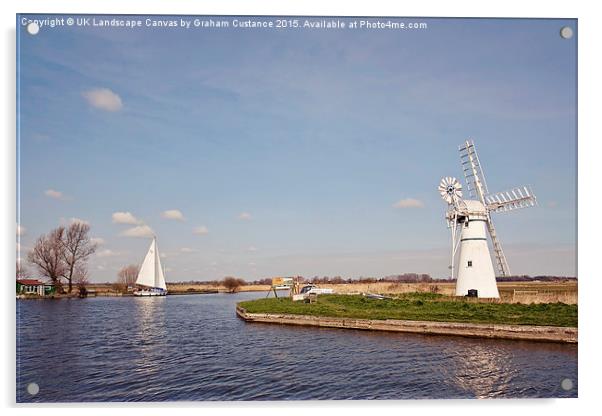  Thurne Mill, Norfolk Broads Acrylic by Graham Custance
