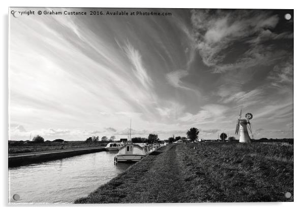 Thurne Mill, Norfolk Broads Acrylic by Graham Custance