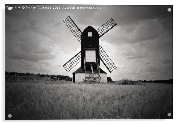 Windmill ~ Black & White Acrylic by Graham Custance