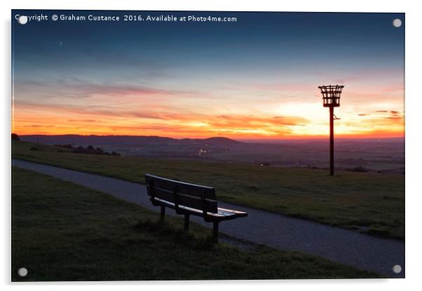 Dunstable Downs Sunset Acrylic by Graham Custance