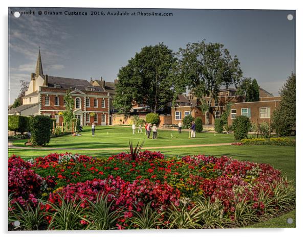 Priory Gardens, Dunstable Acrylic by Graham Custance