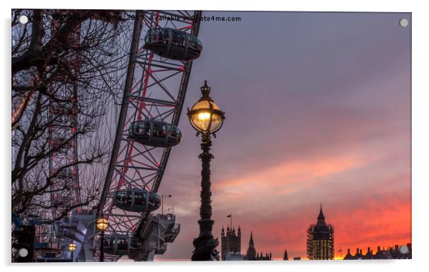 London Sunset Acrylic by Graham Custance