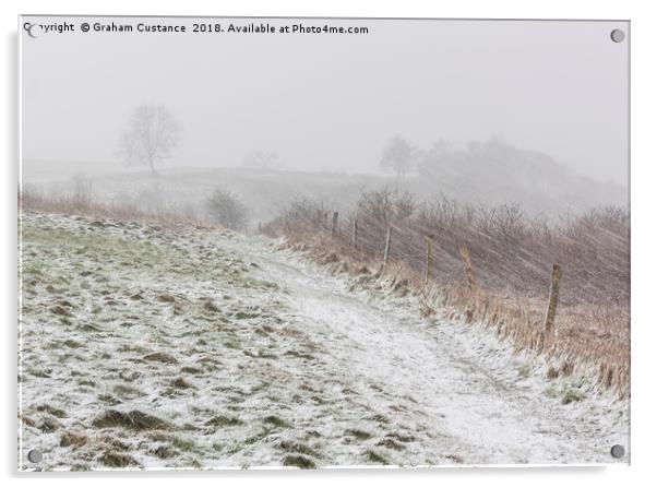 Dunstable Downs in Winter Acrylic by Graham Custance