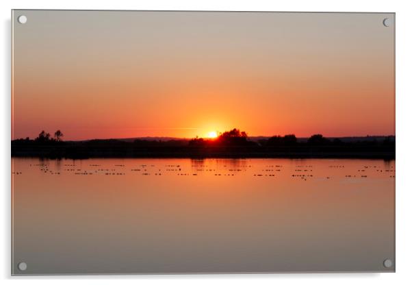 Reservoir Sunset Acrylic by Graham Custance
