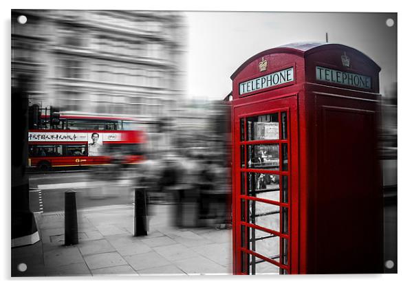 Parliament st, London Telephone box Acrylic by Thomas Lynch