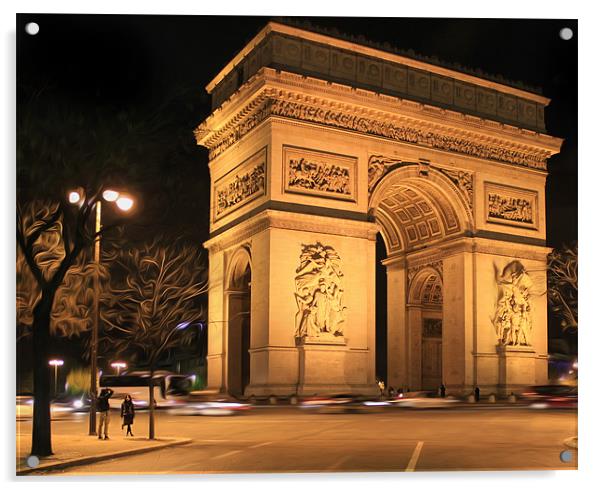 Arc De Triomphe, Place Charles de Gaulle, Paris Acrylic by Thomas Lynch