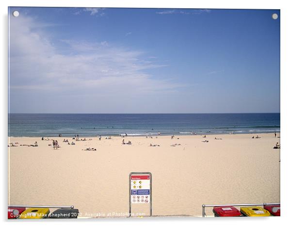 Keep Beach Tidy, Bin It Acrylic by Mike Shepherd