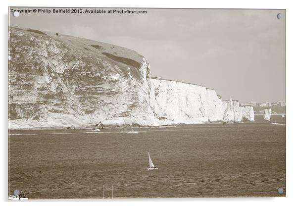 White Cliff's of Swanage Acrylic by Philip Belfield