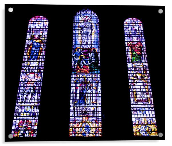 Stained glass of Wells Cathedral Acrylic by Philip Belfield