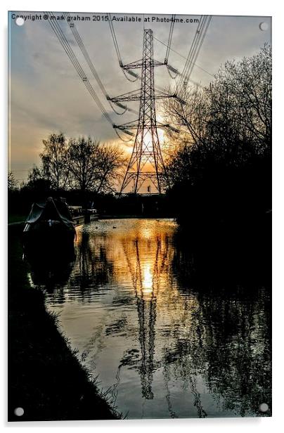  Sunset on the canal  Acrylic by mark graham