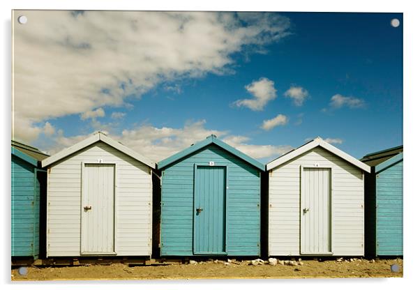 Beach Huts, Dorset Acrylic by Stephen  Hewett