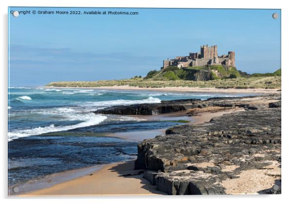 Bamburgh Castle from the north  Acrylic by Graham Moore