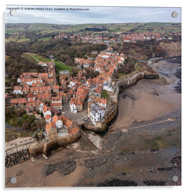 Robin Hoods Bay high view Acrylic by Graham Moore